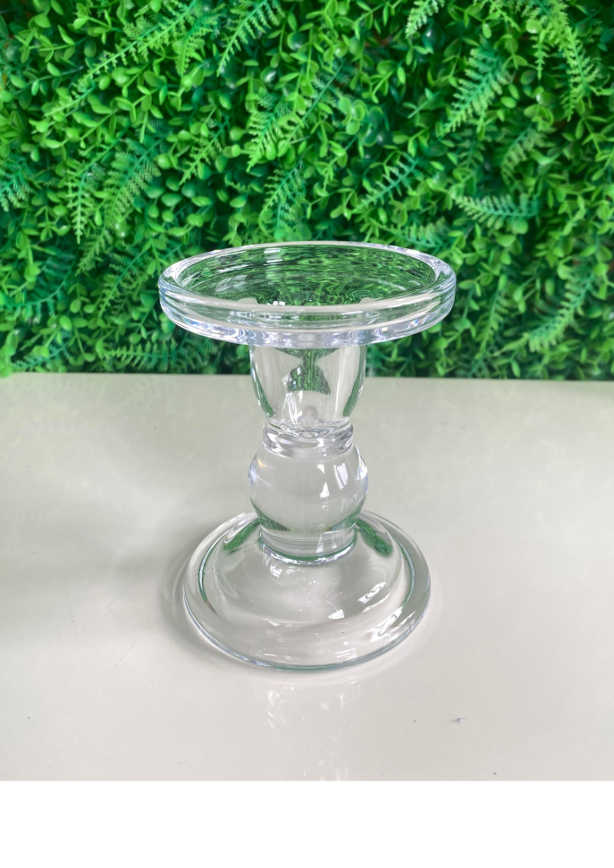Porta velas de vidro 12cm
