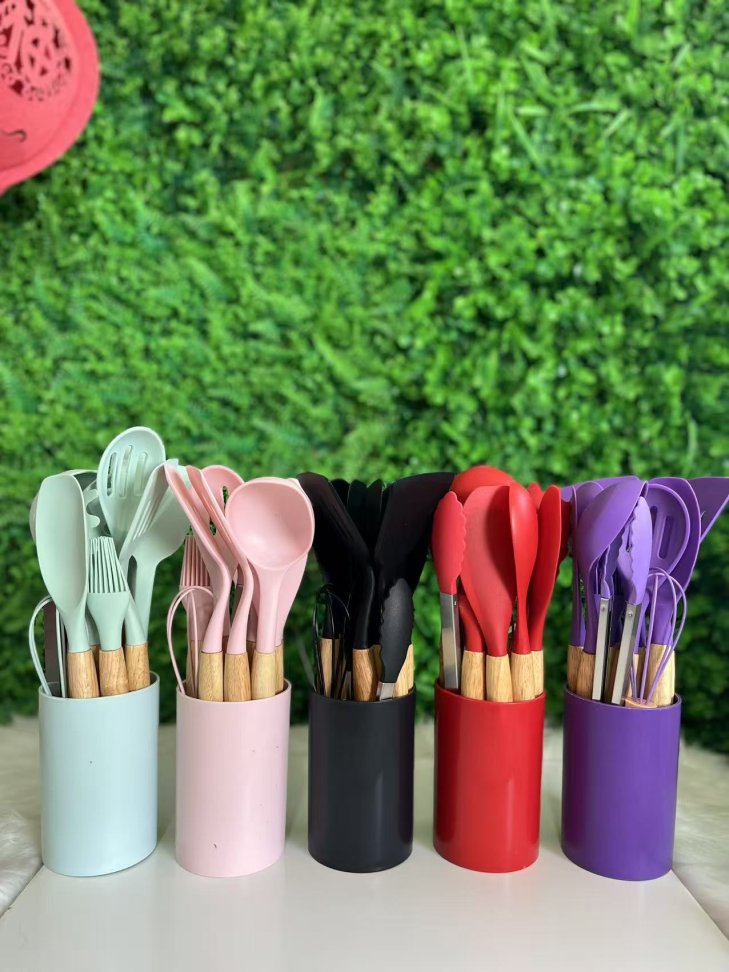 CJ 12PCS UTENSILIOS DE SILICONE