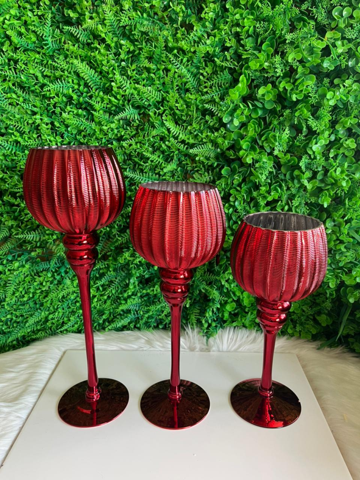 KIT - 3 TAÇAS CASTIÇAIS (VERMELHO)