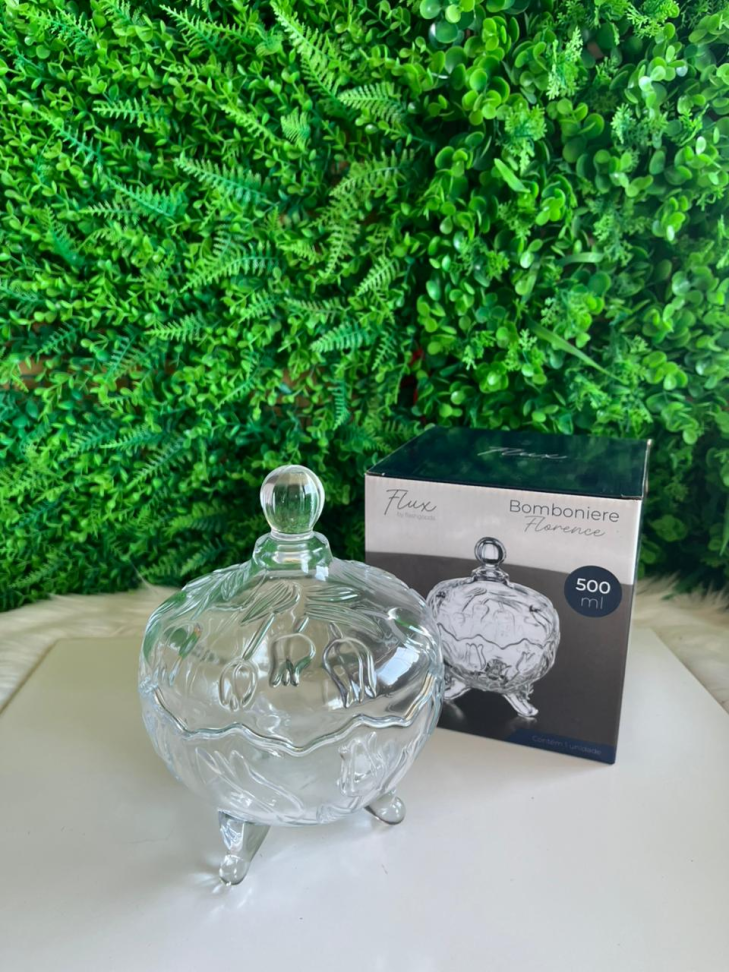BOMBONIERE DE VIDRO - 3 PÉS - 500 ML