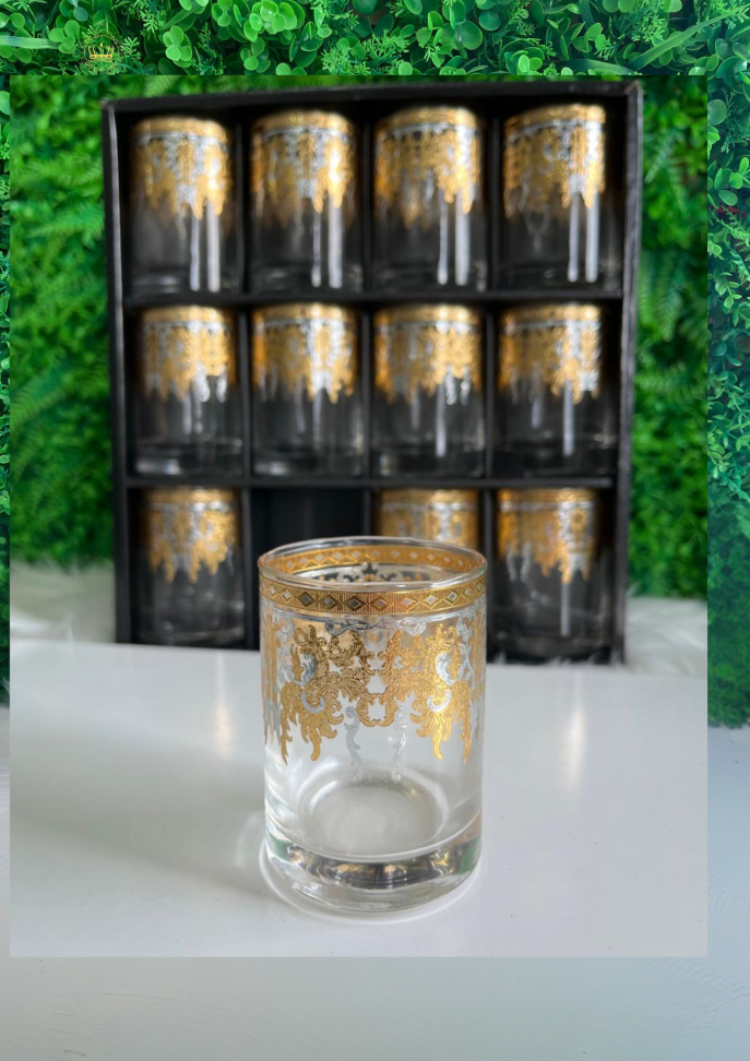 Conjunto 12 Copos de vidro (Âmbar) Diamante - 150ml