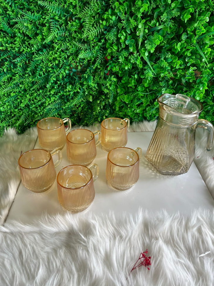 Conjunto de Jarra 1L c/ 6 Xícaras 220ml