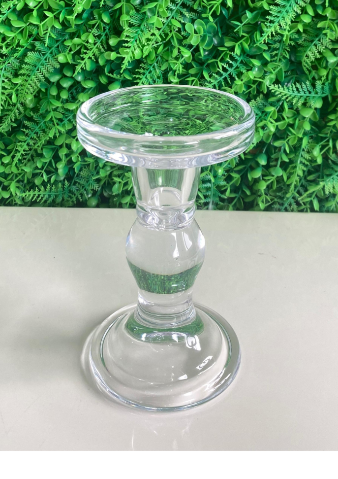 Porta velas de vidro 15cm