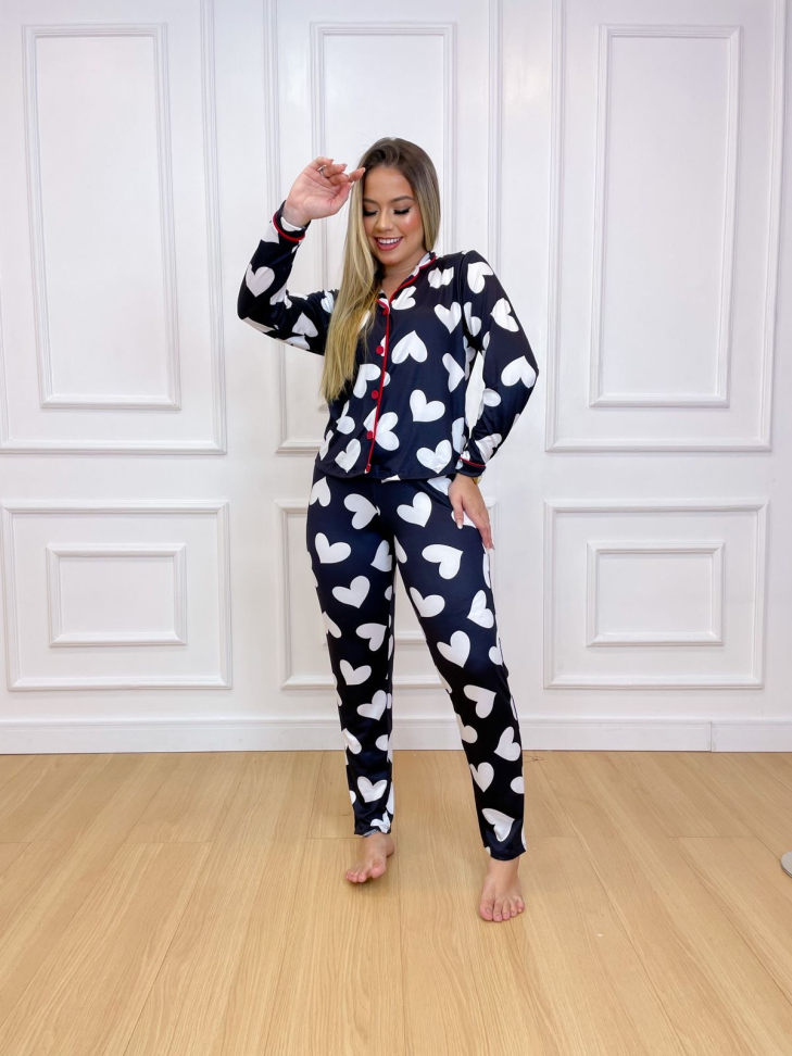 Pijama Americano Longo Suede - #4