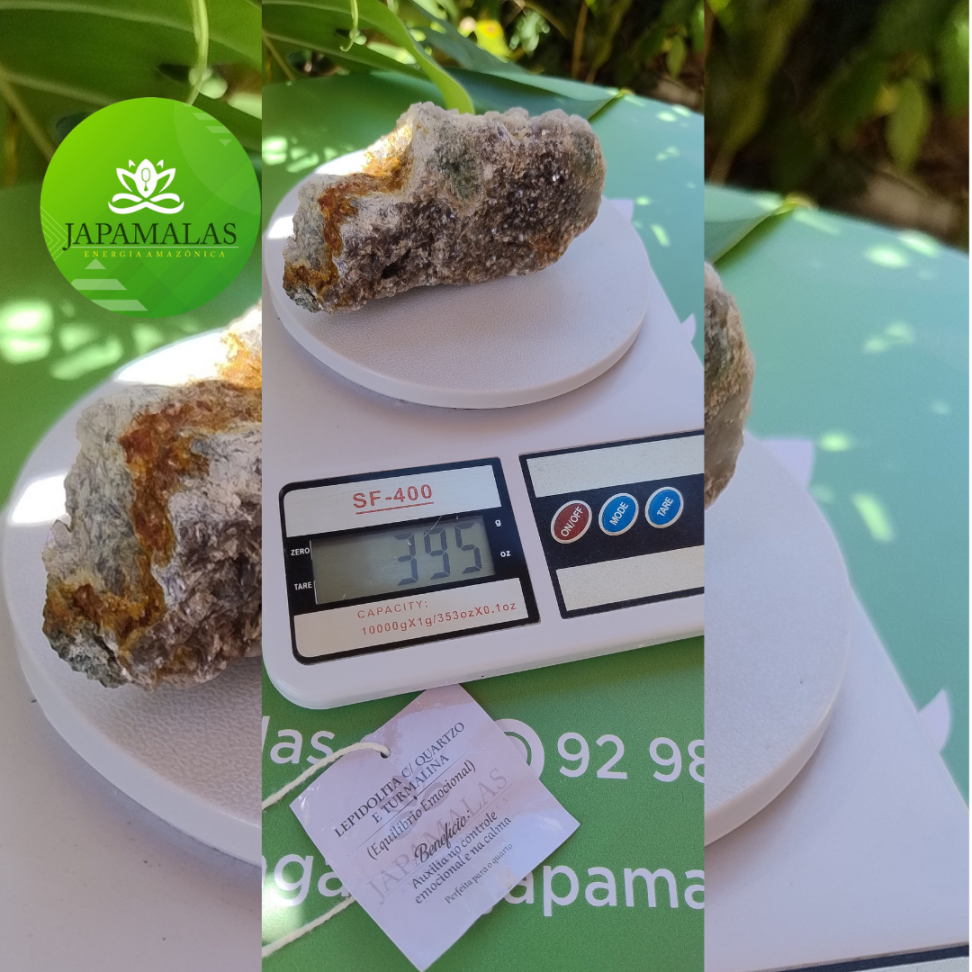 Matriz de Lepidolita com Quartzo e Turmalina – Peça de Coleção (395g)