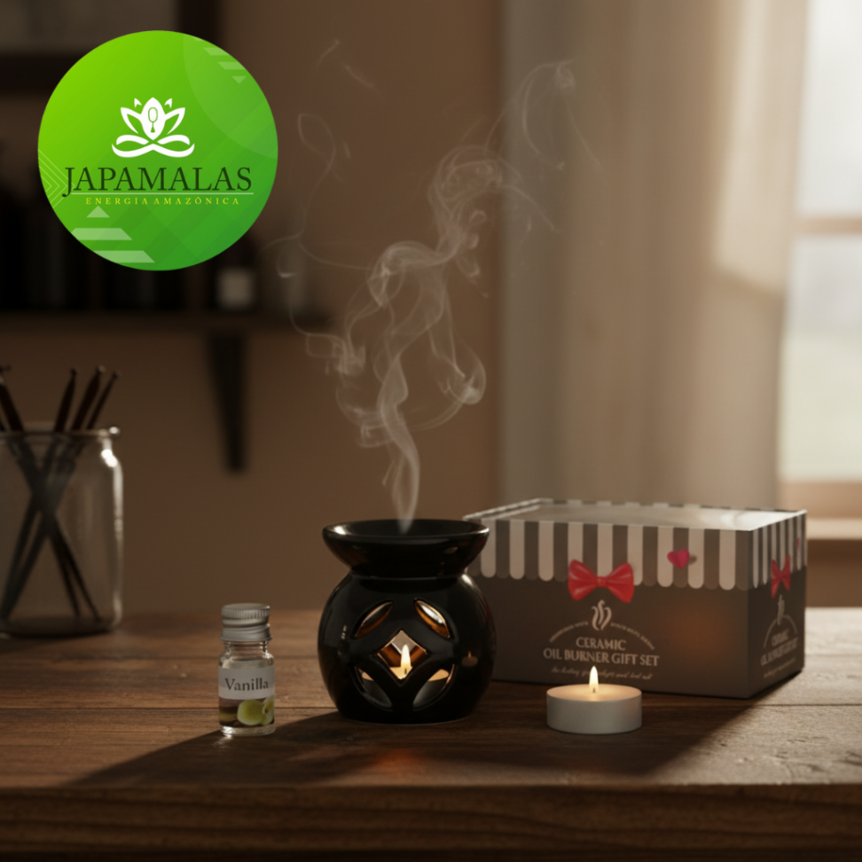 Kit Elegância Preta – Rechaud de Cerâmica com Baunilha & Vela Tealight - #3