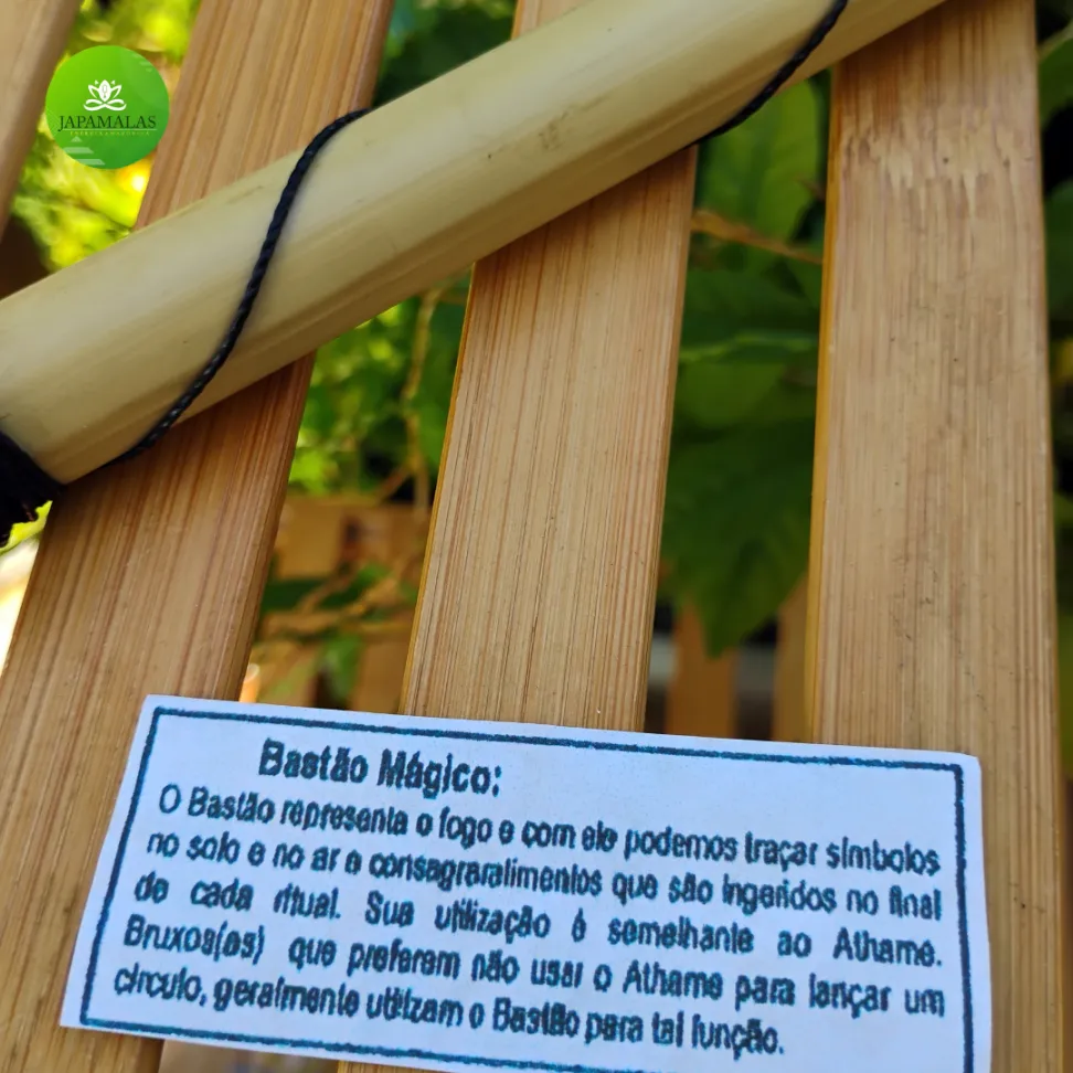 Varinha Mágica Bastão em Bambu com Cristal na Ponta 20cm - #3