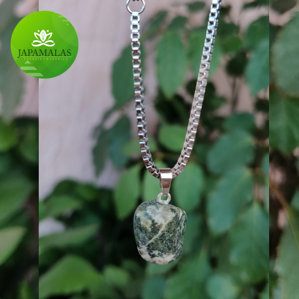 COLARES 100% EM AÇO COM PEDRAS  POLIDAS NATURAIS - #17