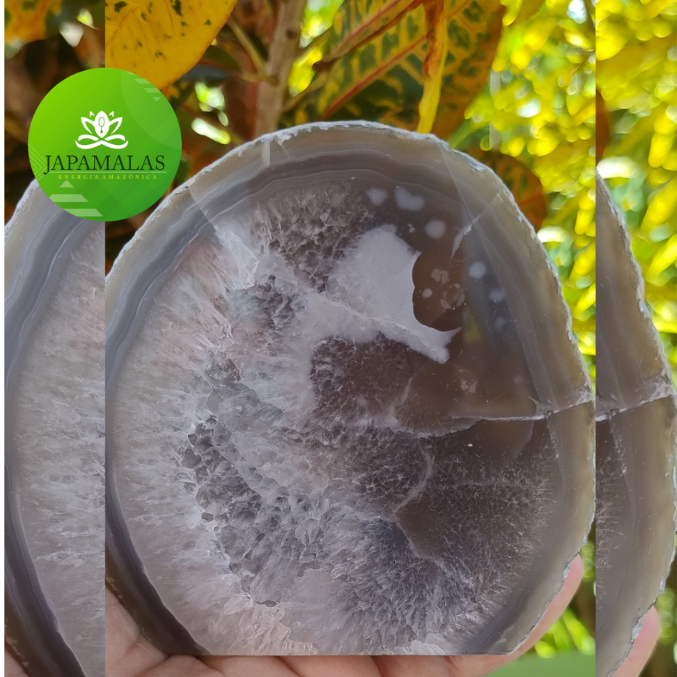 Chapa de Geodo de Ágata com Quartzo Natural – 608g - #7