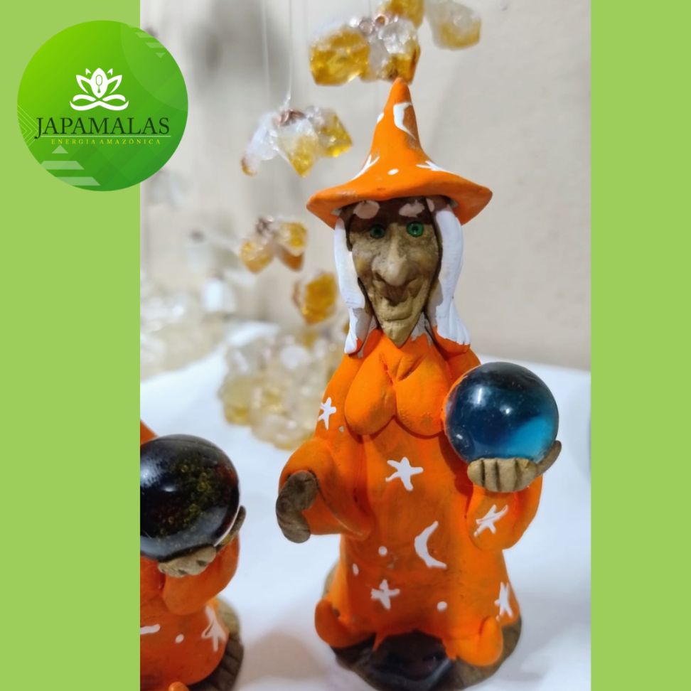 Casal de Magos Laranjas com Ágatas Naturais e Porta-Incenso - #2