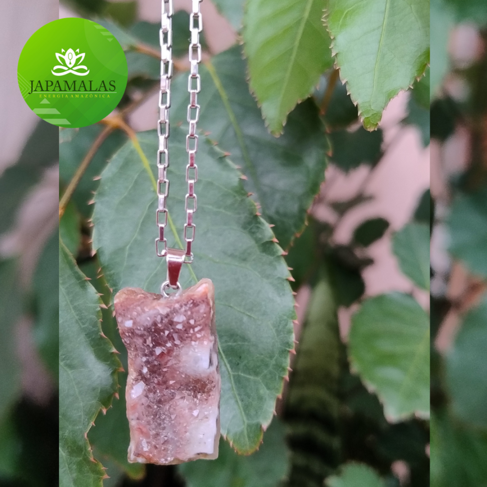 COLARES 100% EM AÇO COM PEDRAS  BRUTAS NATURAIS  ( Drusas e Geodos ) - #13