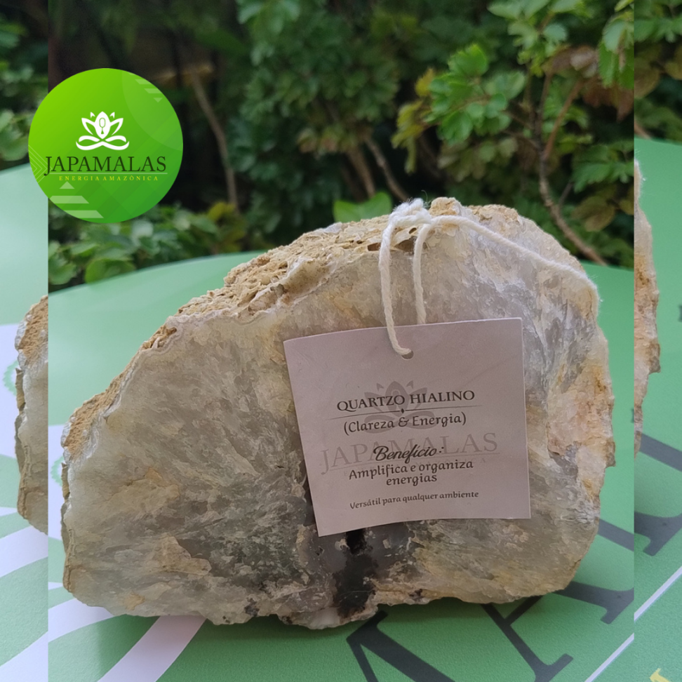 Pedra Decorativa Quartzo Hialino com Formação de Calcedônia/Ágata