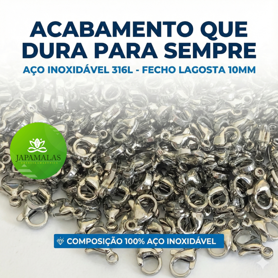 FECHO LAGOSTA 10 MM /100% AÇO INOXIDAVEL316L - #4