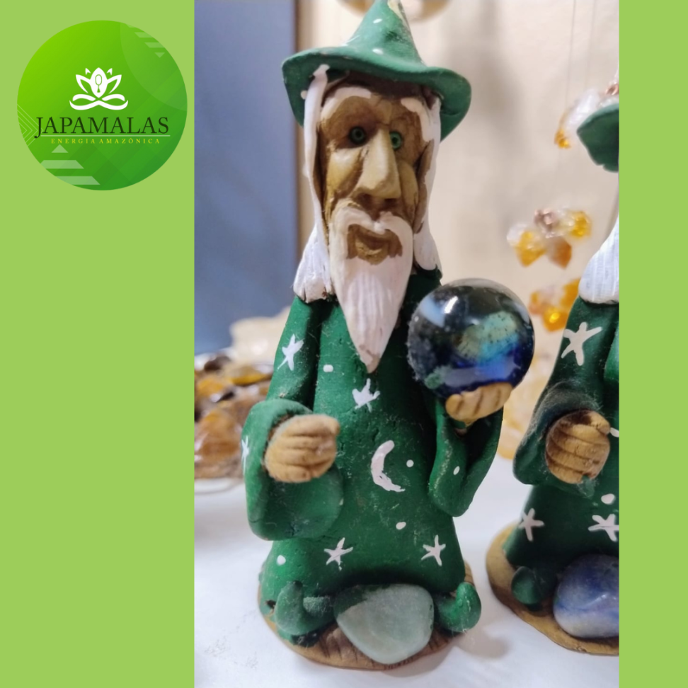 Casal de Magos Verdes com Ágatas Naturais e Porta-Incenso - #4
