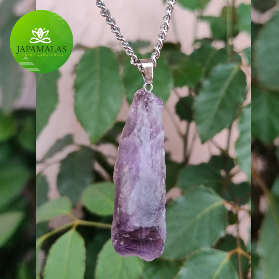 COLARES 100% EM AÇO COM PEDRAS  BRUTAS NATURAIS  ( Drusas e Geodos ) - #22