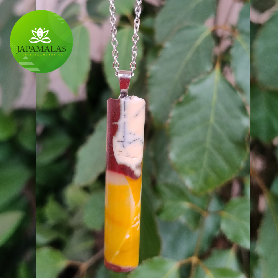 COLARES 100% EM AÇO COM PEDRAS  POLIDAS NATURAIS - #21