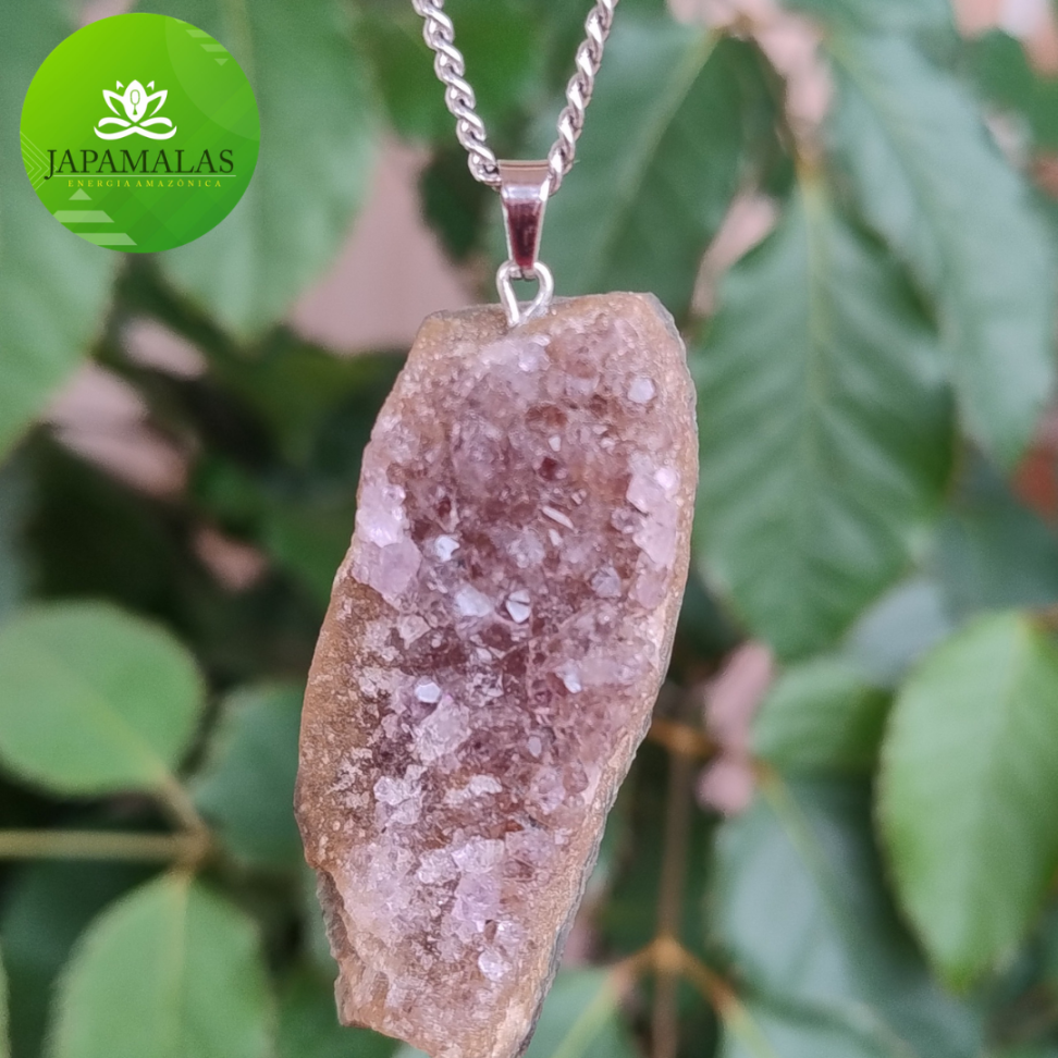 COLARES 100% EM AÇO COM PEDRAS  BRUTAS NATURAIS  ( Drusas e Geodos ) - #2