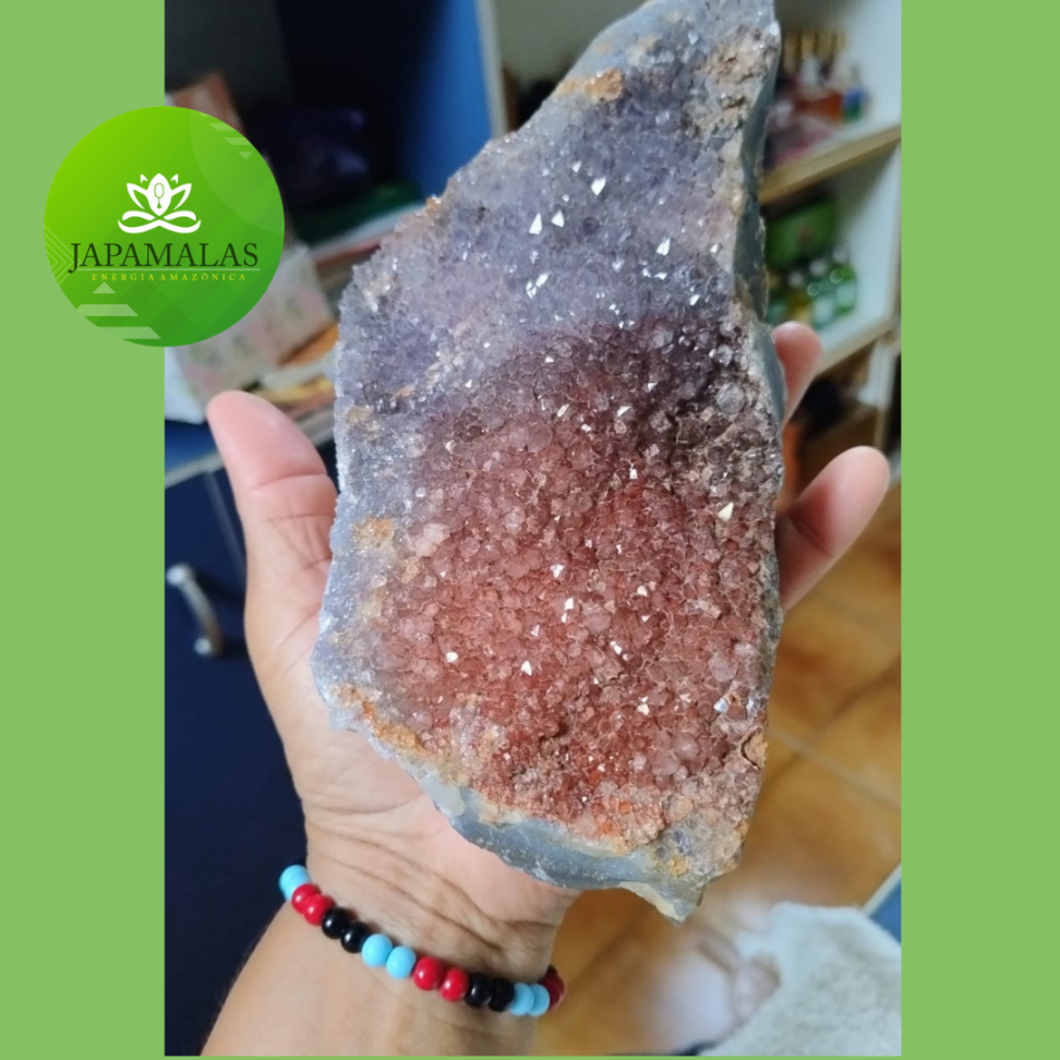 Pedra Decorativa Ametista com Base em Calcedônia - #4