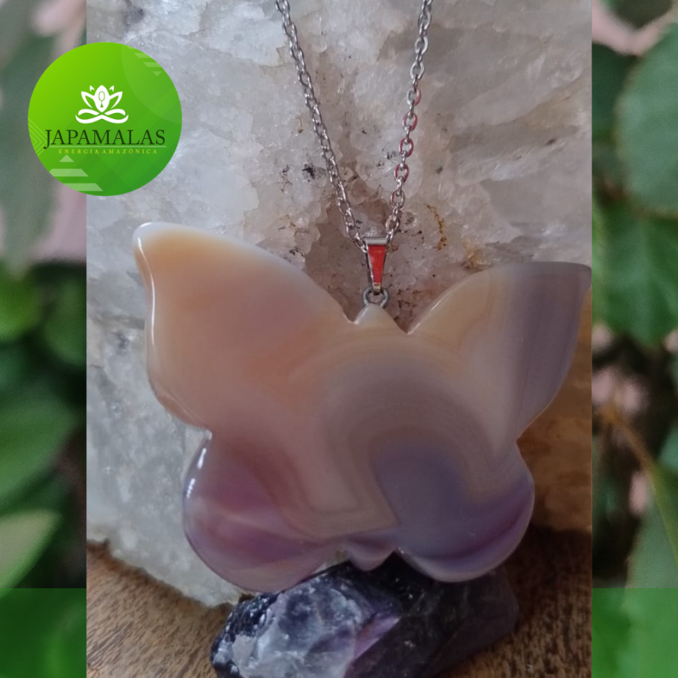 COLARES 100% EM AÇO COM PEDRAS  POLIDAS NATURAIS - #32