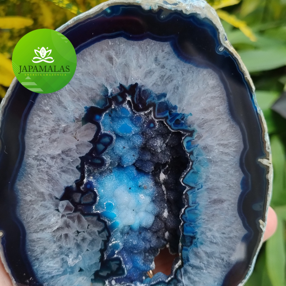 Pedra Decorativa Geodo de Ágata Azul