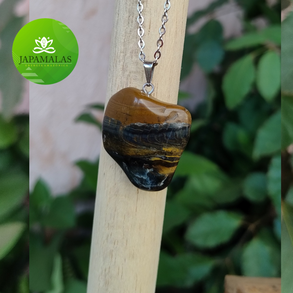 COLARES 100% EM AÇO COM PEDRAS  POLIDAS NATURAIS - #8