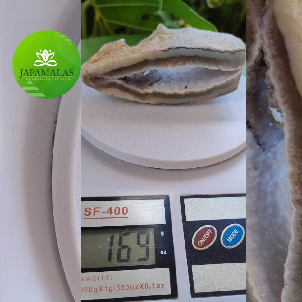 Geodo de Ágata com Drusa de Quartzo Natural – Formato Fenda Exclusivo (169g) - #3