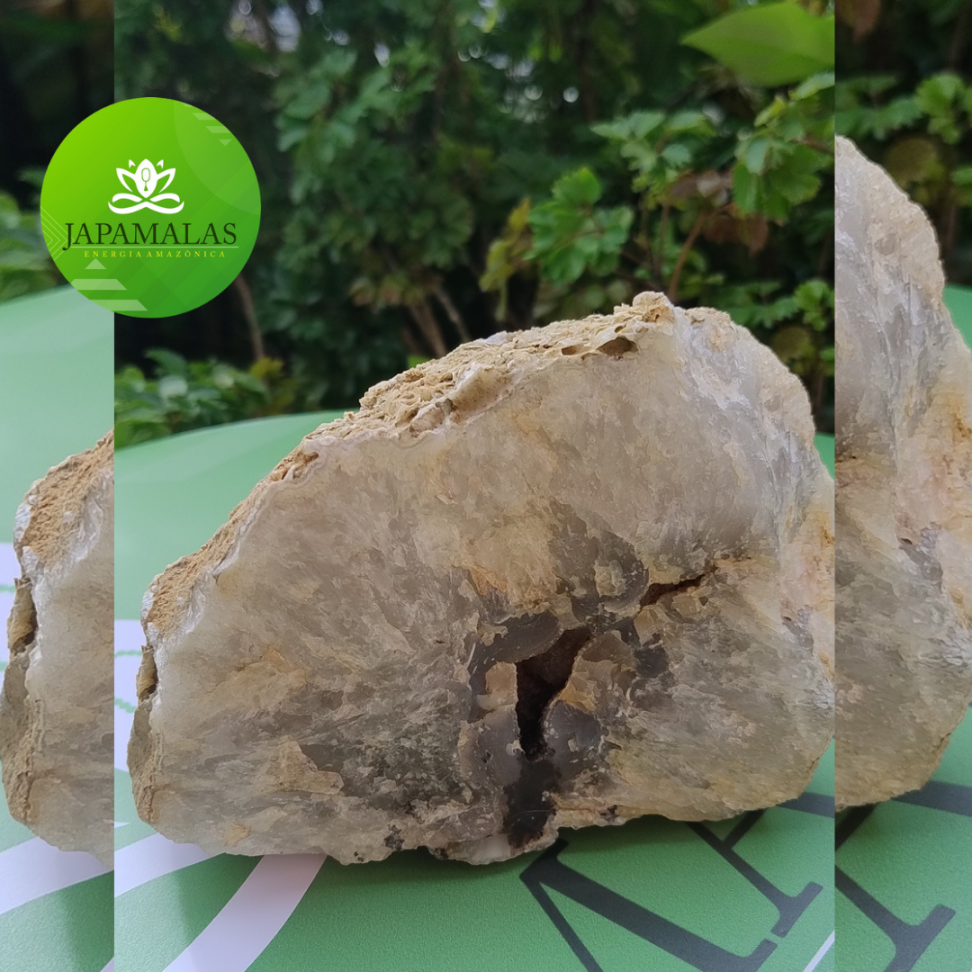 Pedra Decorativa Quartzo Hialino com Formação de Calcedônia/Ágata - #4