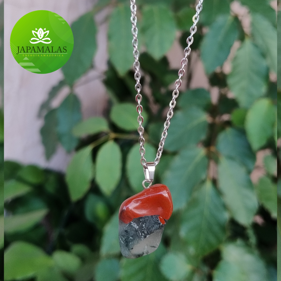 COLARES 100% EM AÇO COM PEDRAS  POLIDAS NATURAIS - #18