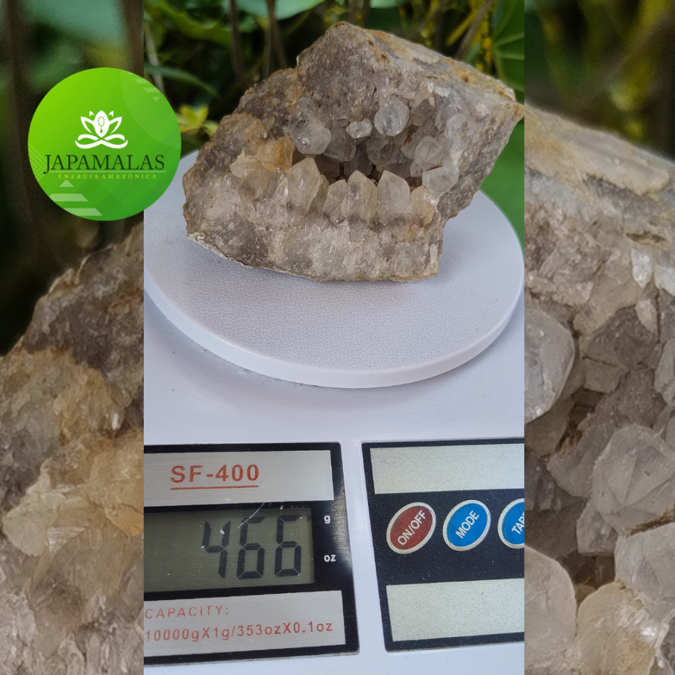 Drusa de Quartzo Hialino Bruto Natural – Força Cristalina em Peça Única (467g) - #3