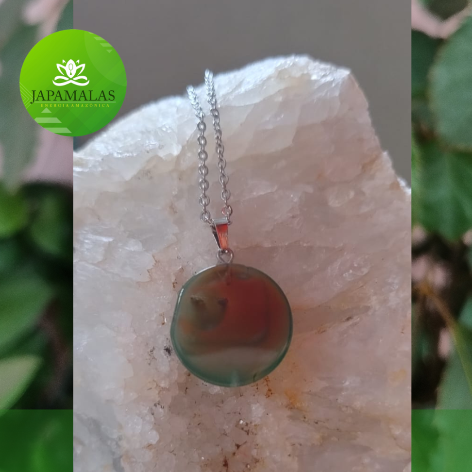 COLARES 100% EM AÇO COM PEDRAS  POLIDAS NATURAIS - #28