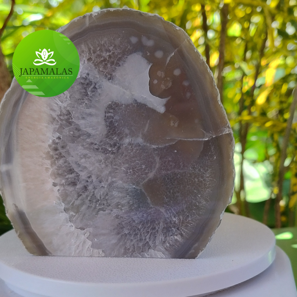 Chapa de Geodo de Ágata com Quartzo Natural – 608g - #8