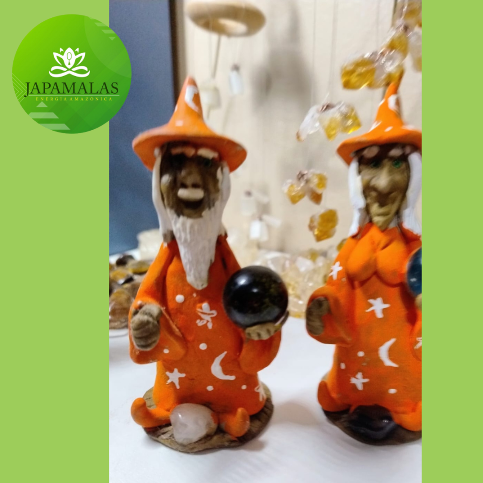 Casal de Magos Laranjas com Ágatas Naturais e Porta-Incenso - #4