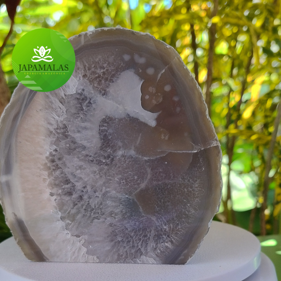 Chapa de Geodo de Ágata com Quartzo Natural – 608g - #6