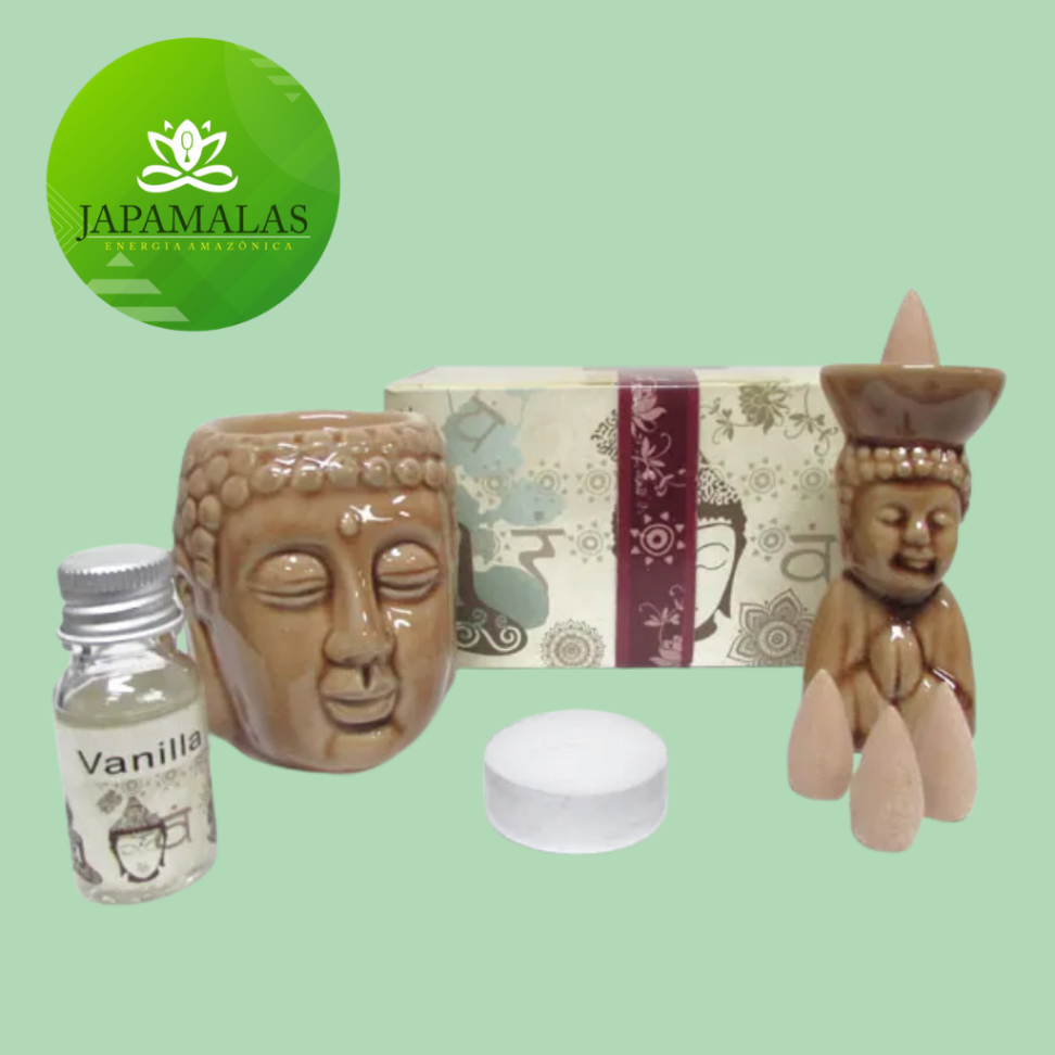 Kit Buda Serenidade – Rechaud de Cerâmica com Baunilha Premium & Incensário - #2
