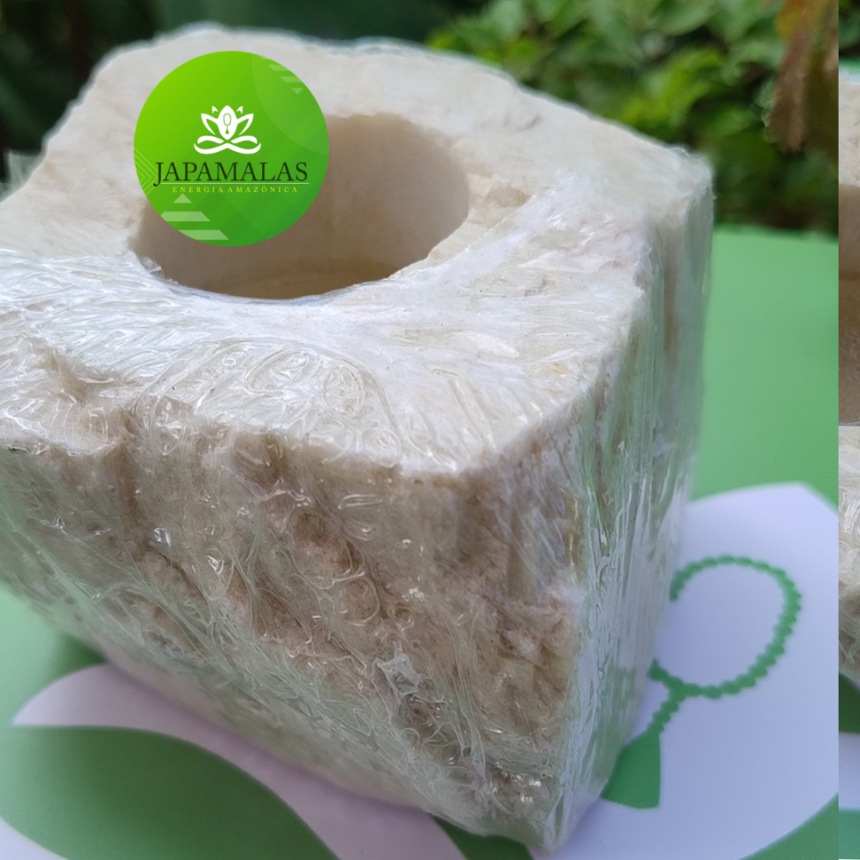 Porta-Velas em Feldspato Bruto Natural (1236g) - #3