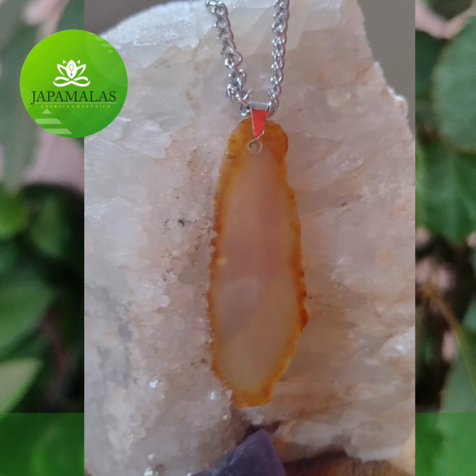 COLARES 100% EM AÇO COM PEDRAS  POLIDAS NATURAIS - #35