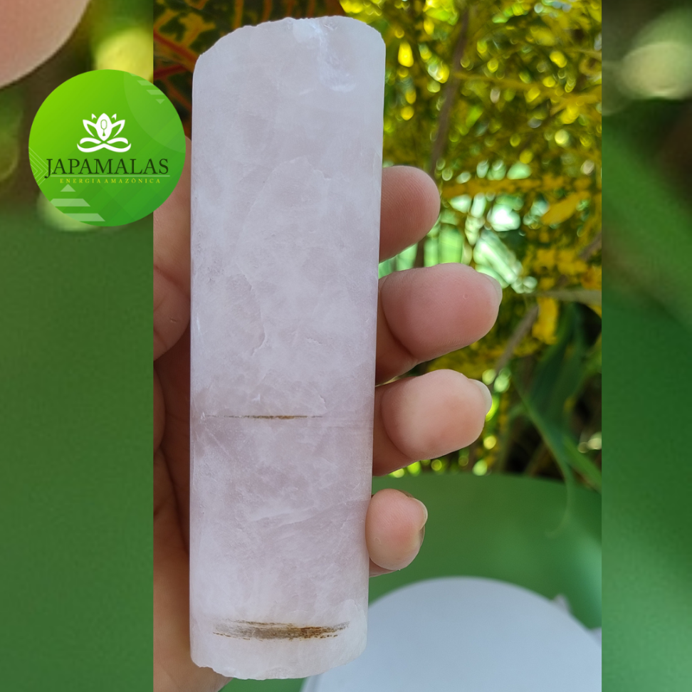 Cilindro de Quartzo Rosa Natural – Testemunho de Sondagem Geológica (341g)