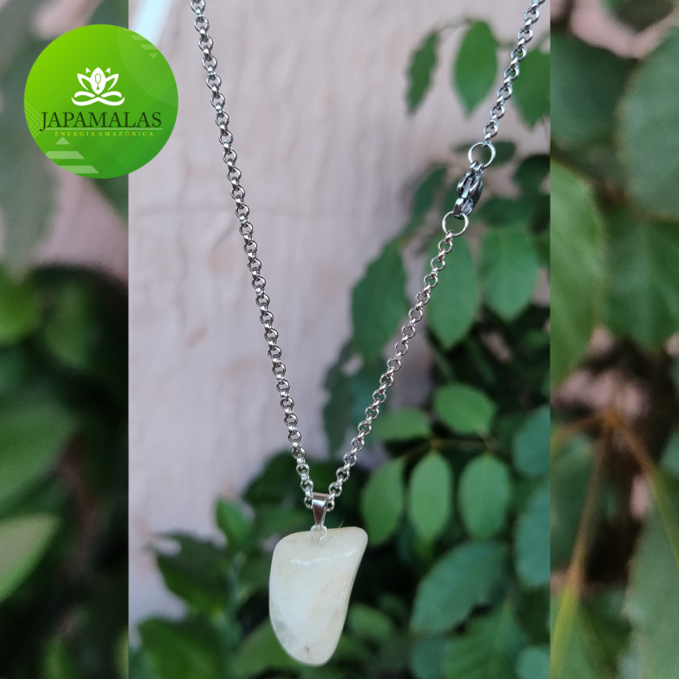 COLARES 100% EM AÇO COM PEDRAS  POLIDAS NATURAIS - #13