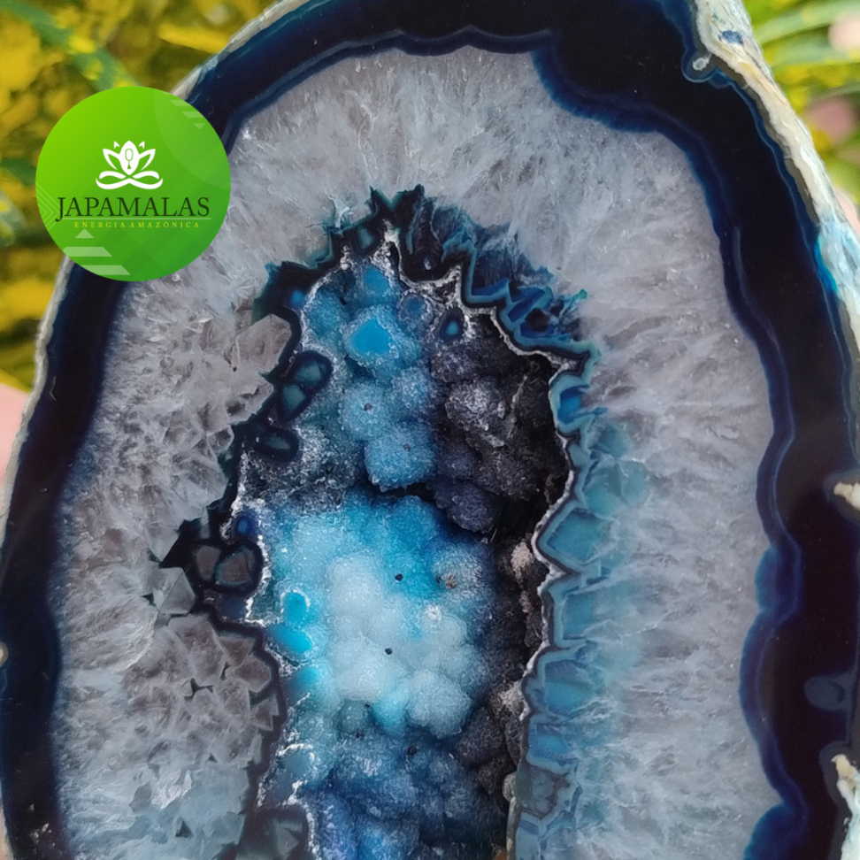 Pedra Decorativa Geodo de Ágata Azul - #4
