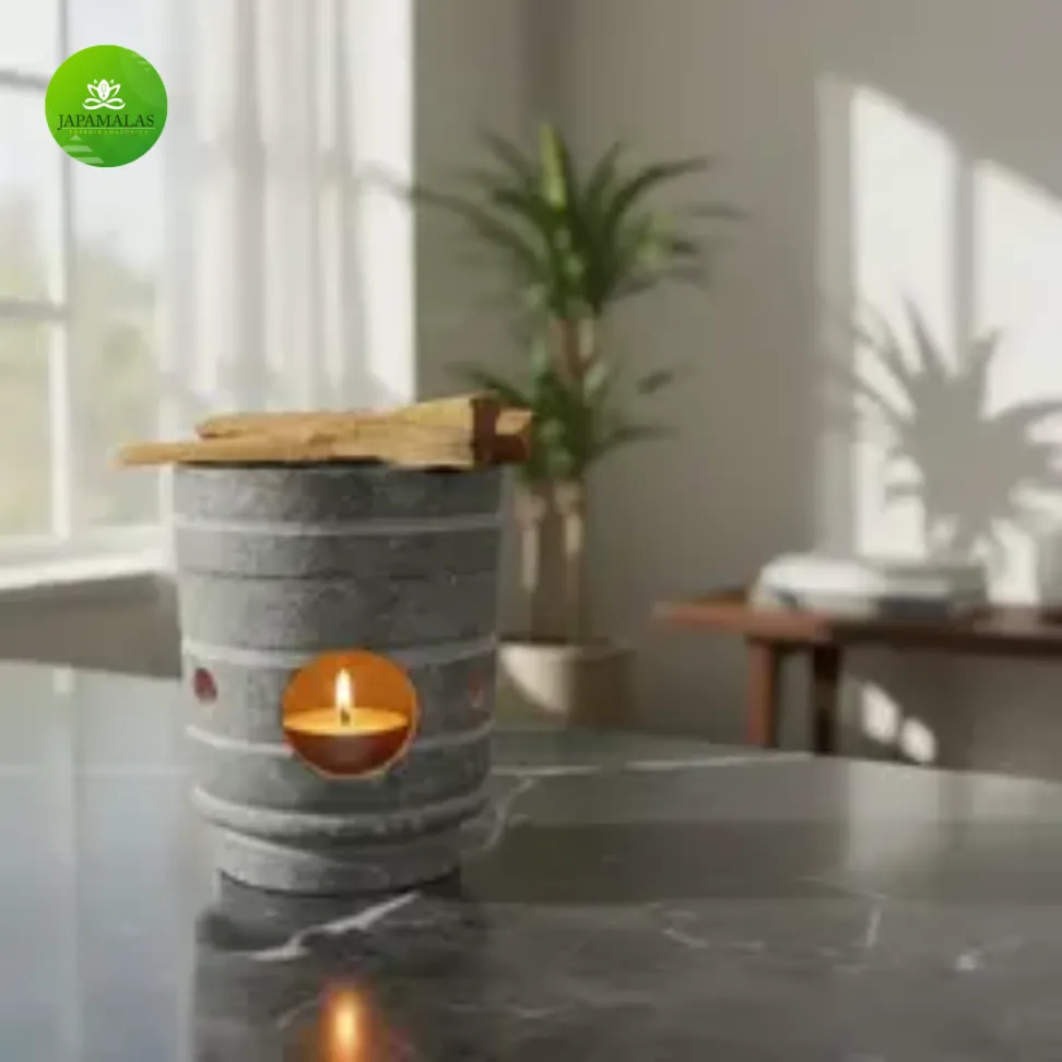 Suporte Queimador de Palo Santo em Pedra Sabão