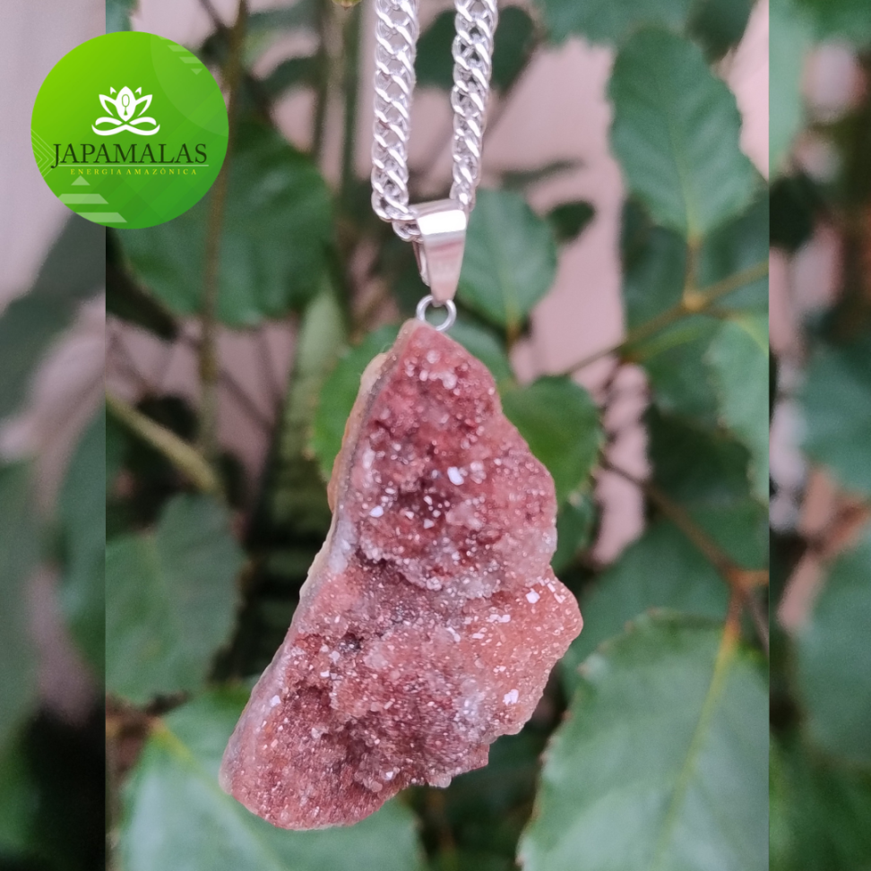 COLARES 100% EM AÇO COM PEDRAS  BRUTAS NATURAIS  ( Drusas e Geodos ) - #12