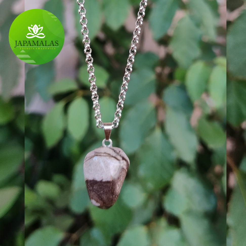 COLARES 100% EM AÇO COM PEDRAS  POLIDAS NATURAIS - #16