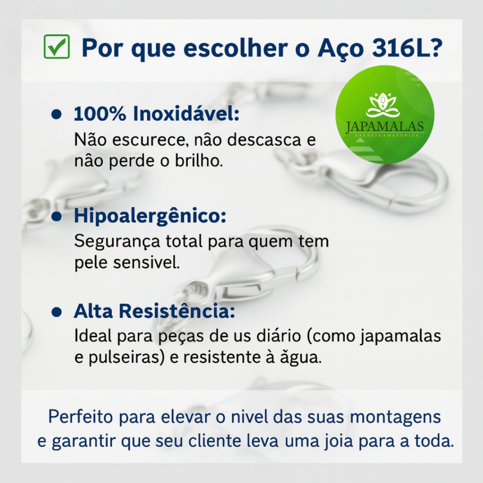 FECHO LAGOSTA 10 MM /100% AÇO INOXIDAVEL316L - #3