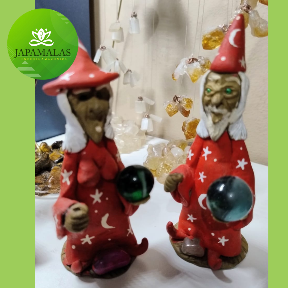 Casal de Magos Vermelhos com Ágatas Naturais e Porta-Incenso - #4