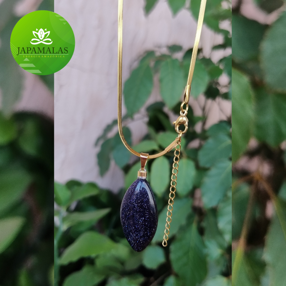 COLARES 100% EM AÇO COM PEDRAS  POLIDAS NATURAIS - #14