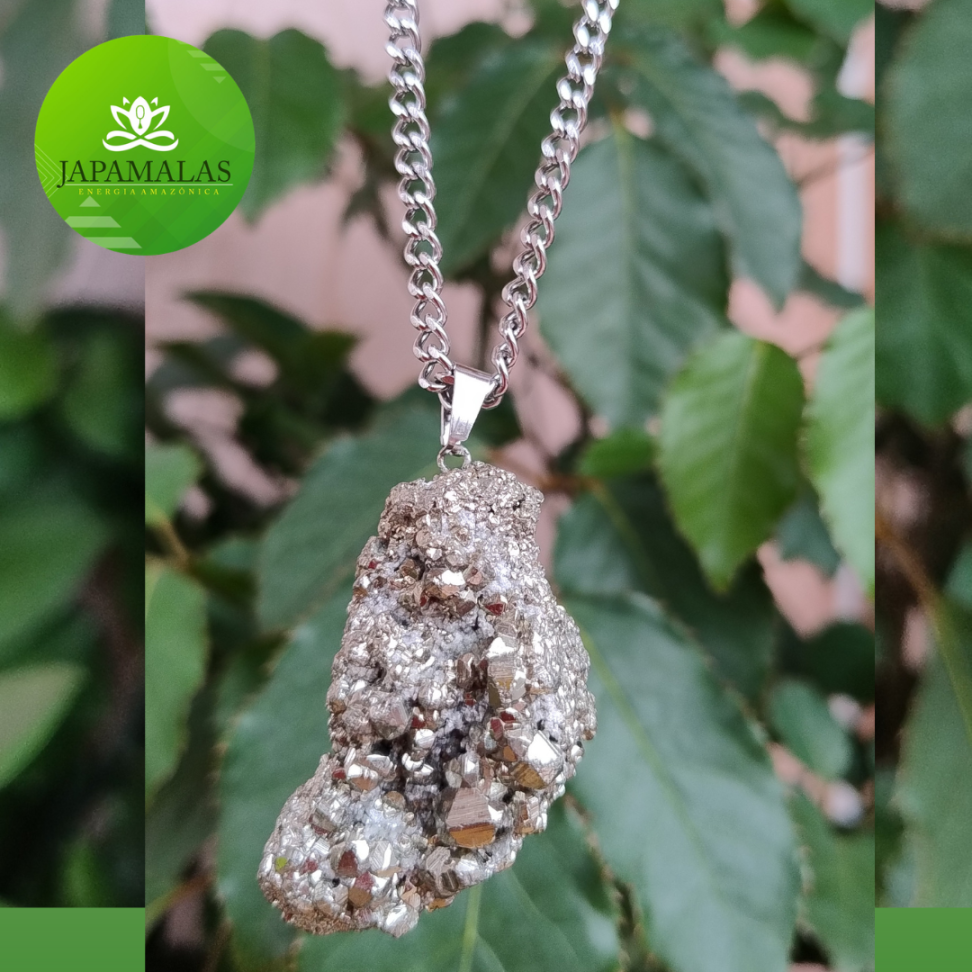 COLARES 100% EM AÇO COM PEDRAS  BRUTAS NATURAIS  ( Drusas e Geodos ) - #19