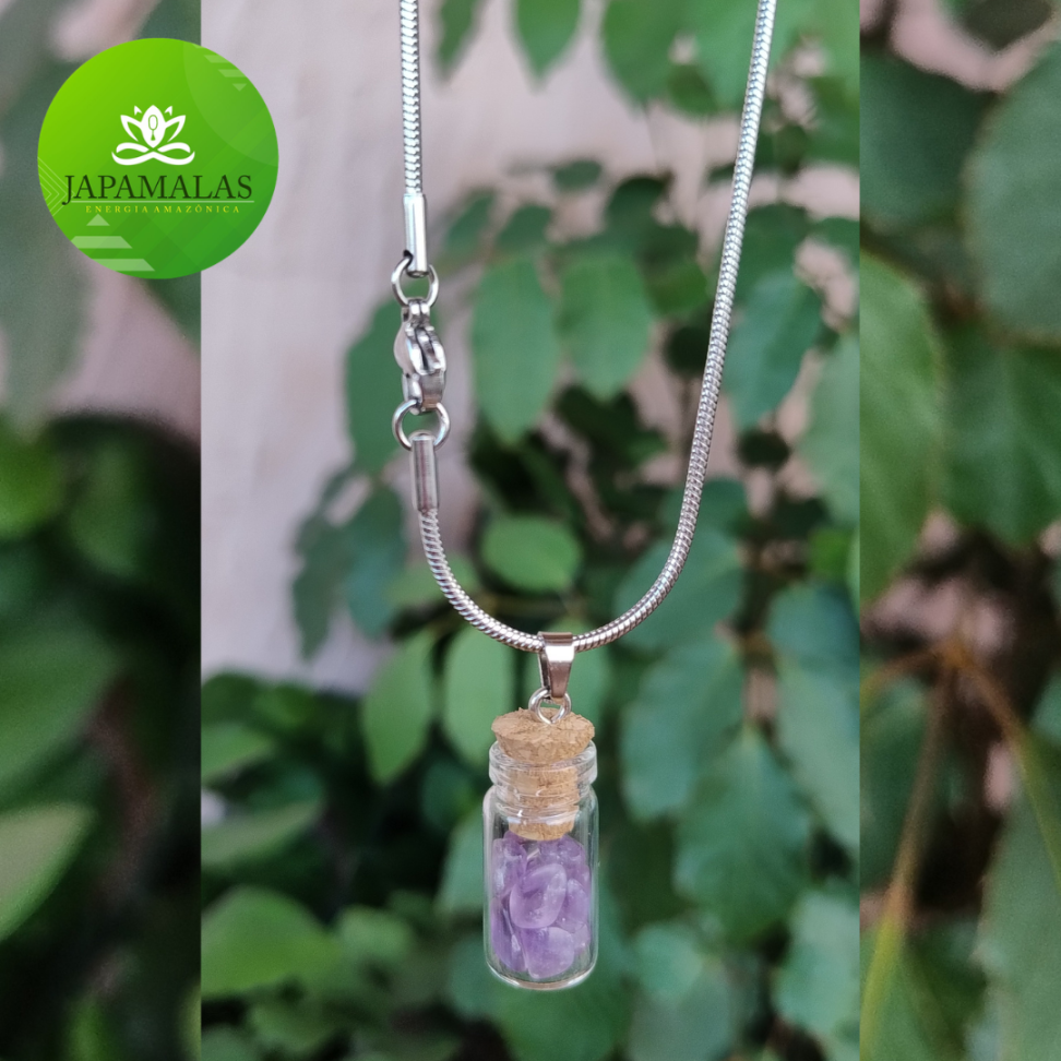 COLARES 100% EM AÇO COM PEDRAS  POLIDAS NATURAIS - #15