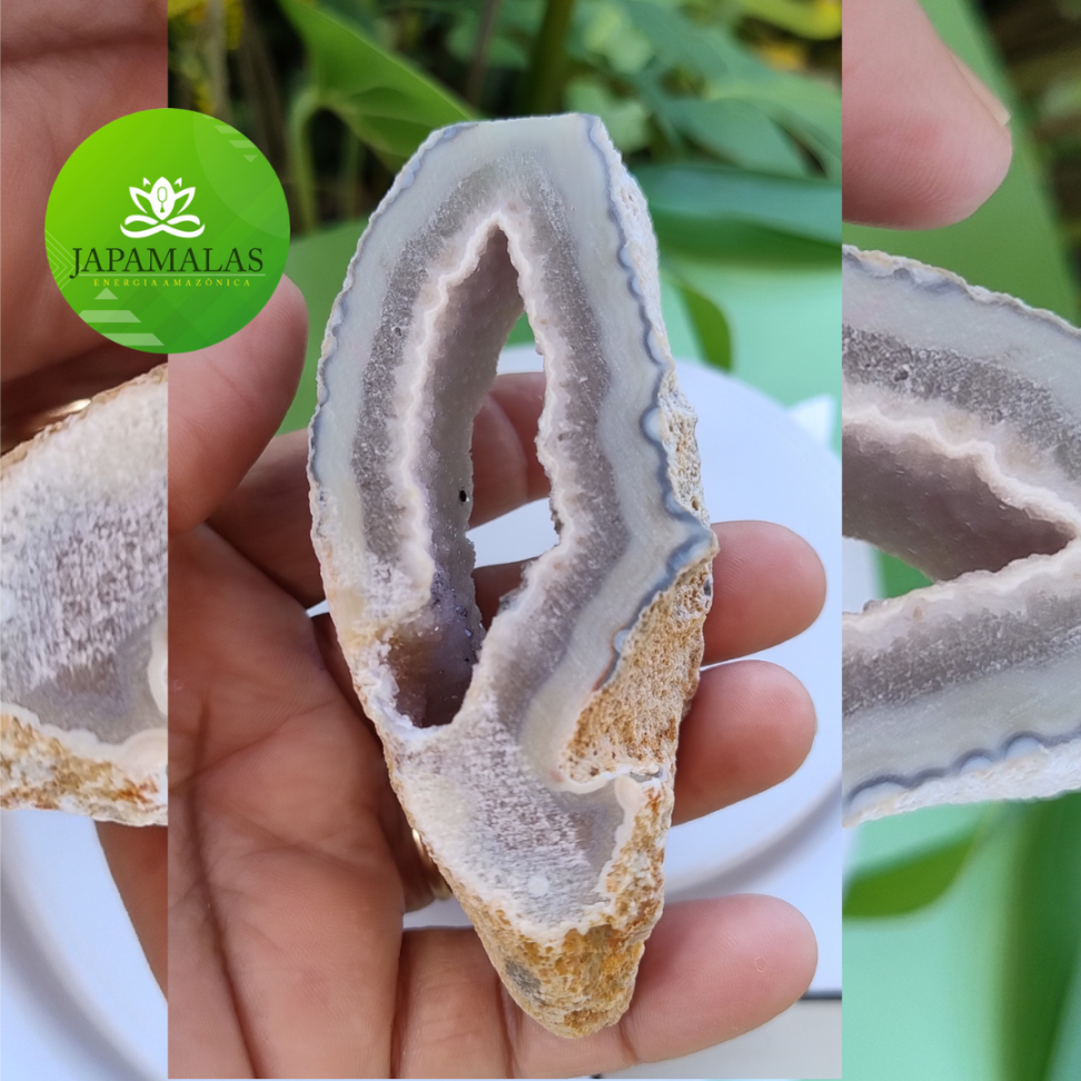 Geodo de Ágata com Drusa de Quartzo Natural – Formato Fenda Exclusivo (169g) - #6