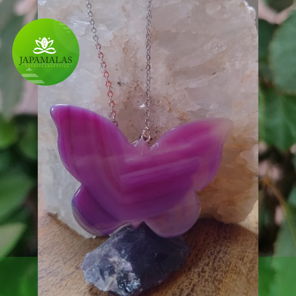 COLARES 100% EM AÇO COM PEDRAS  POLIDAS NATURAIS - #33