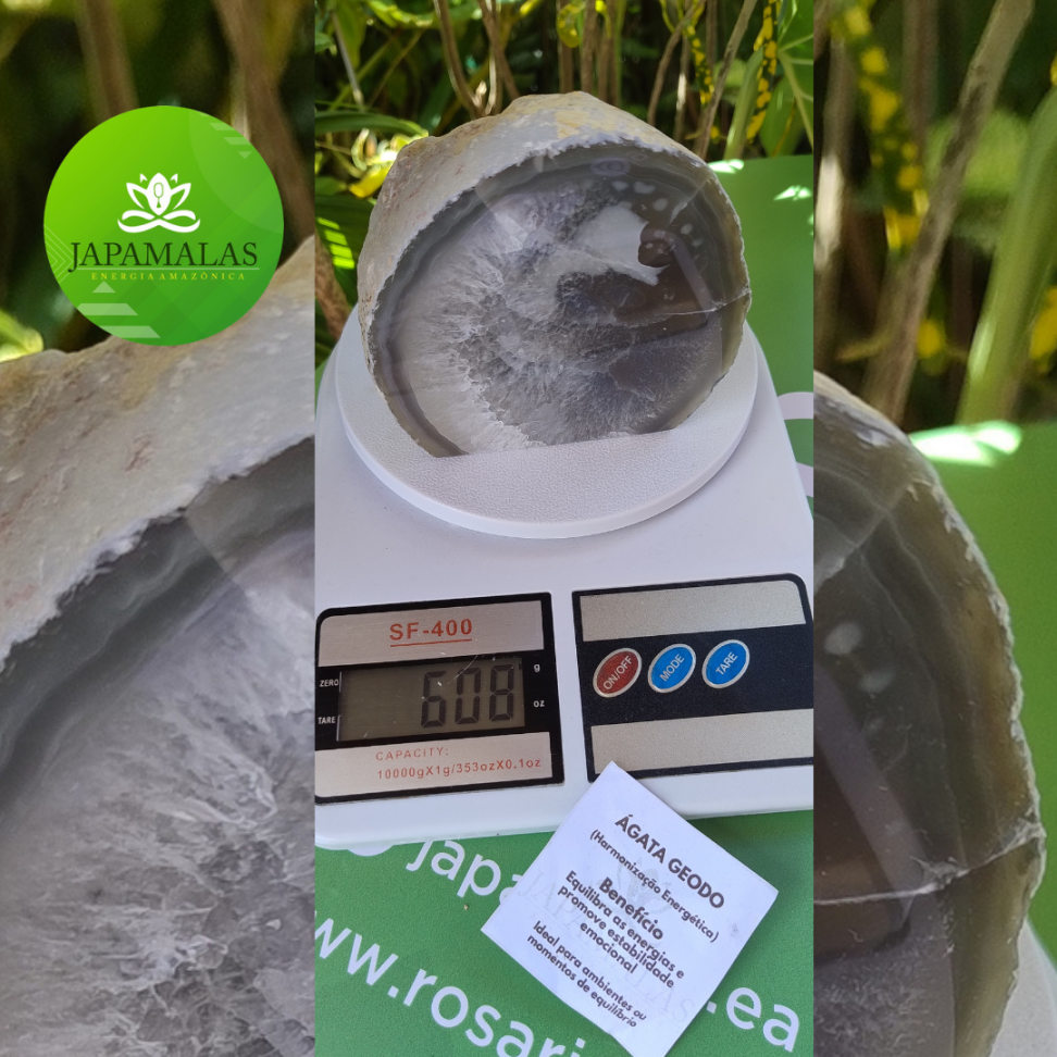 Chapa de Geodo de Ágata com Quartzo Natural – 608g - #5
